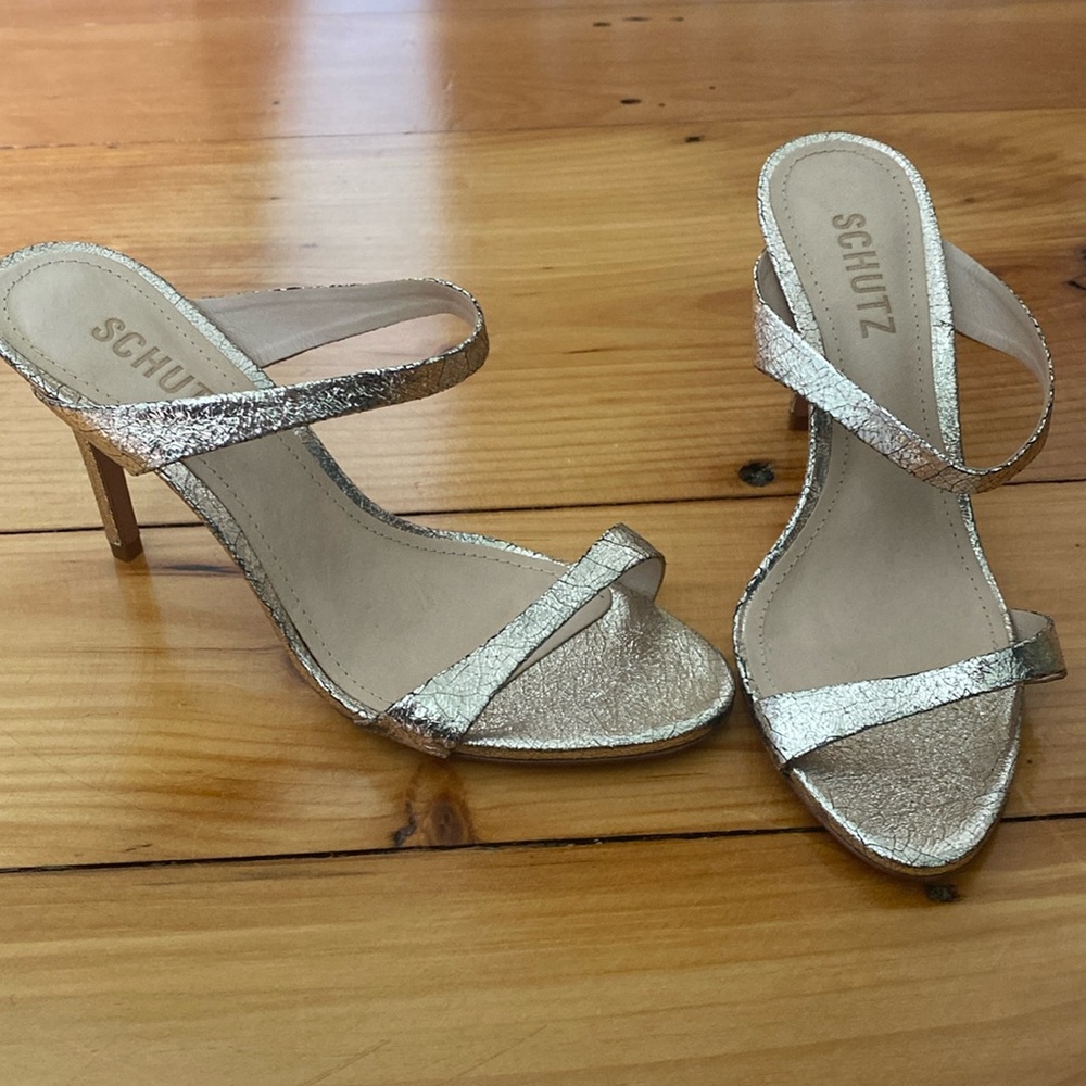 Metallic Schutz Reanna heels